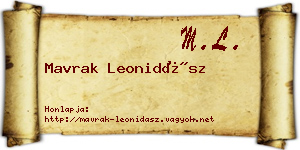 Mavrak Leonidász névjegykártya